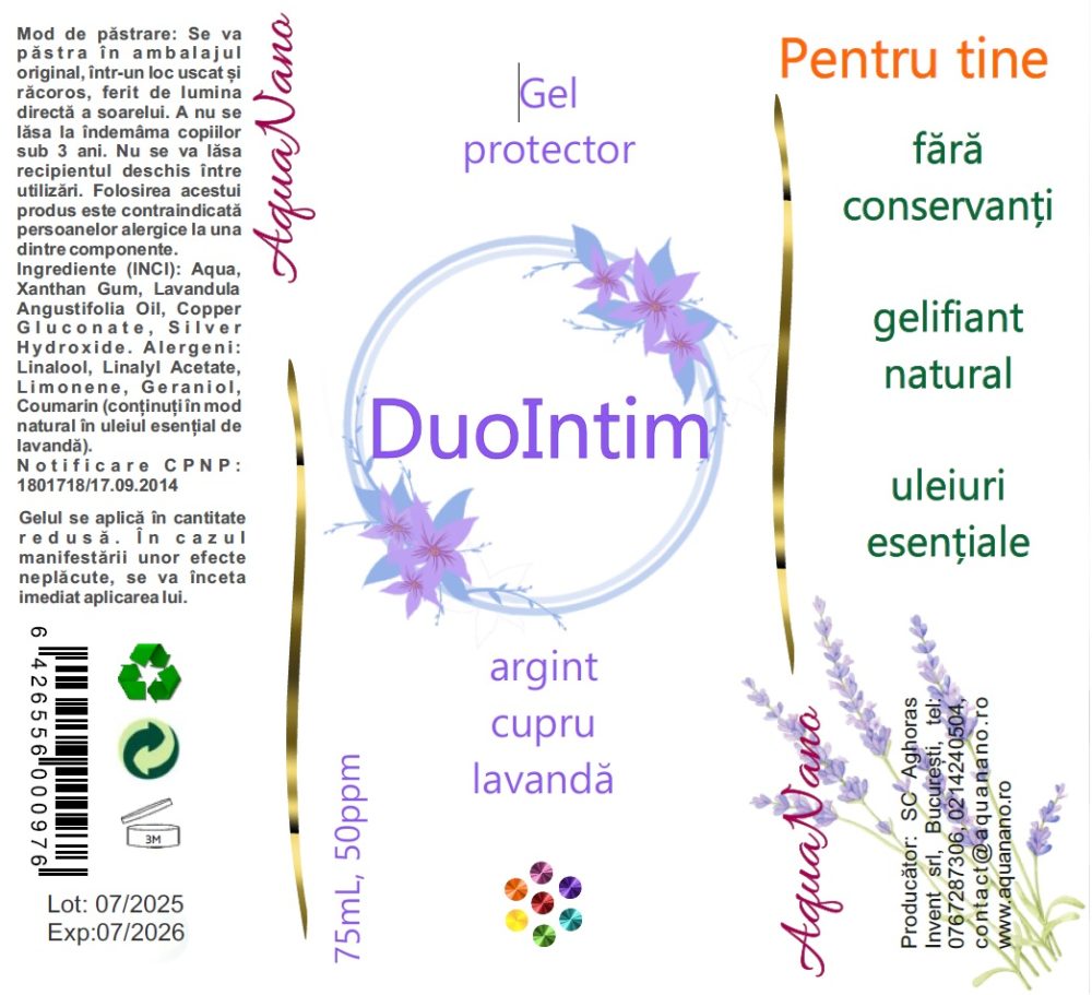 DuoIntim, gel protector cu argint și cupru, 70ppm, 75ml. - imagine 2