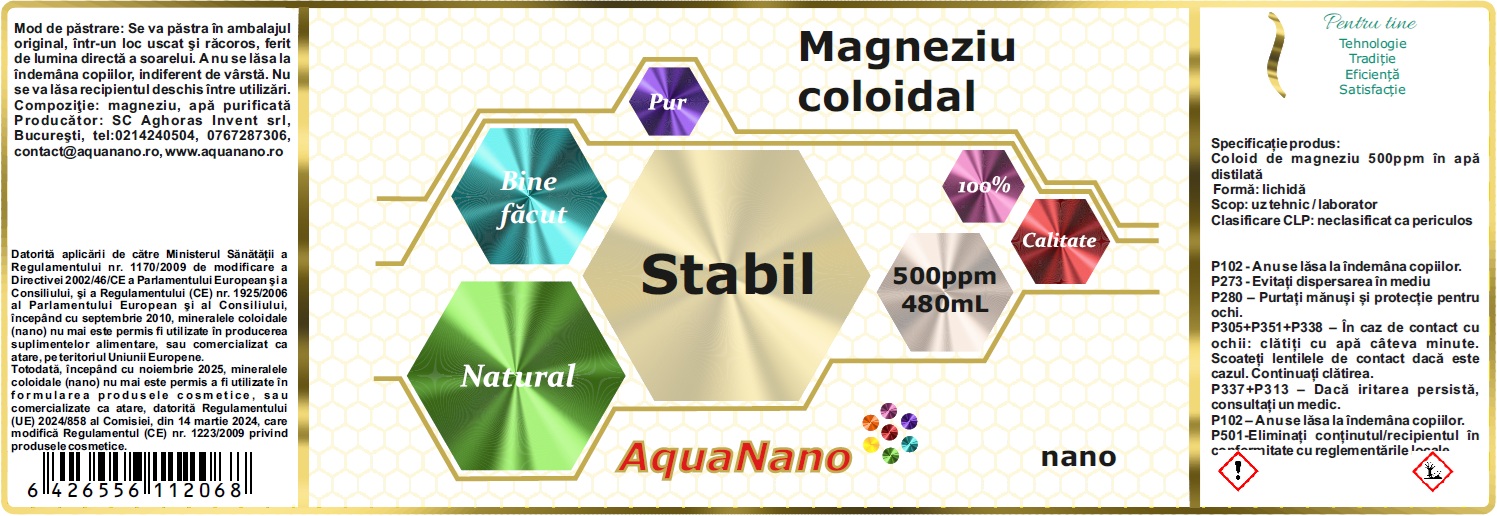 AquaNano-Stabil, magneziu coloidal, 50ppm - imagine 2