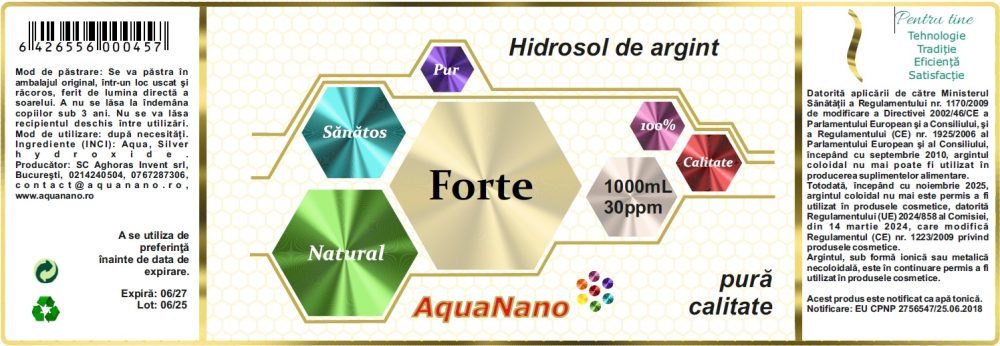 Hidrosol de argint, Forte, 30ppm - imagine 5