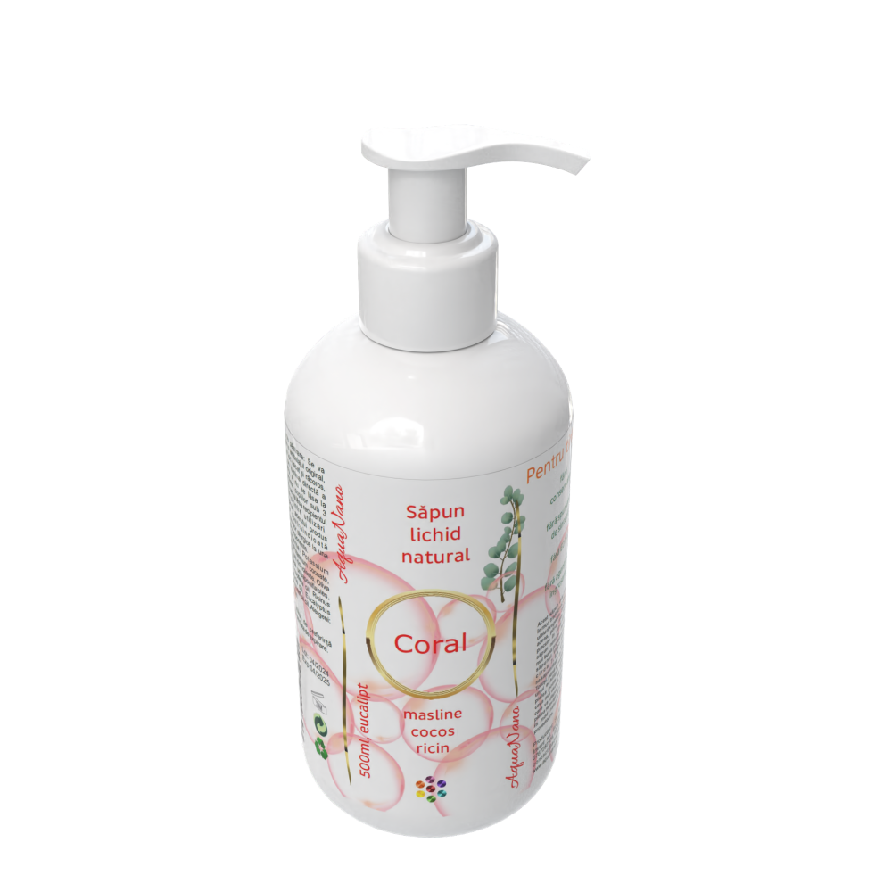 Coral, săpun lichid natural, 7,5% surplus de uleiuri nesaponificate, 500ml - imagine 3