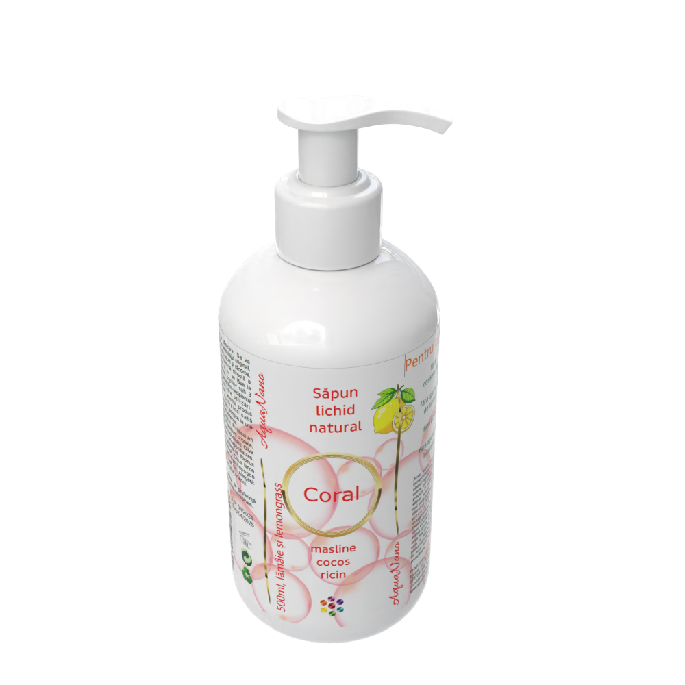 Coral, săpun lichid natural, 7,5% surplus de uleiuri nesaponificate, 500ml - imagine 4