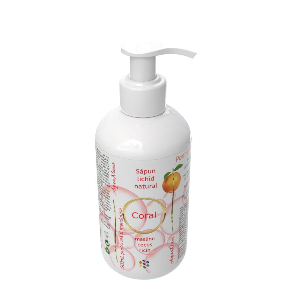 Coral, săpun lichid natural, 7,5% surplus de uleiuri nesaponificate, 500ml - imagine 6