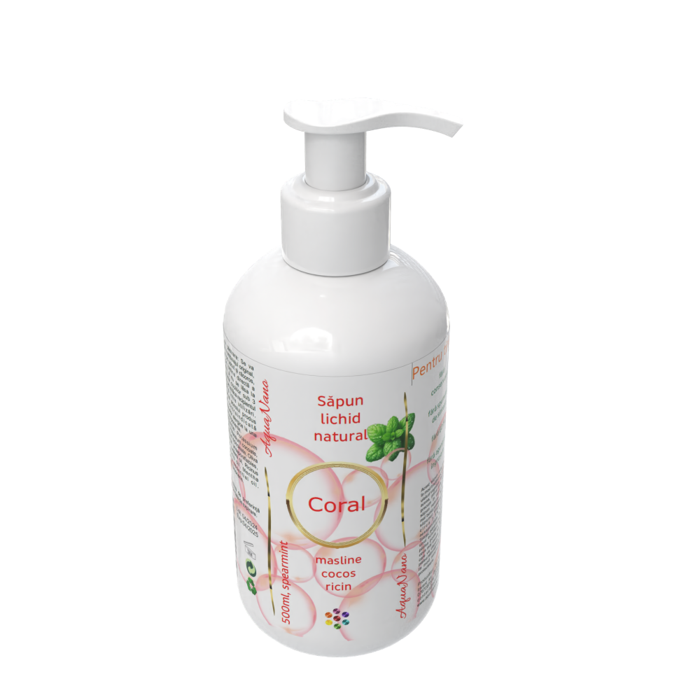 Coral, săpun lichid natural, 7,5% surplus de uleiuri nesaponificate, 500ml - imagine 8