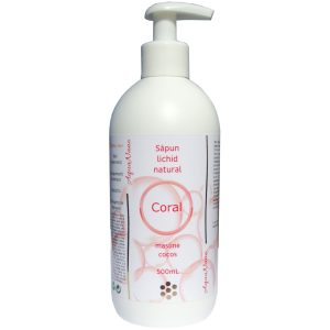 Săpun lichid Coral, natural, fără minerale coloidale, 7,5% surplus de uleiuri nesaponificate, 500ml