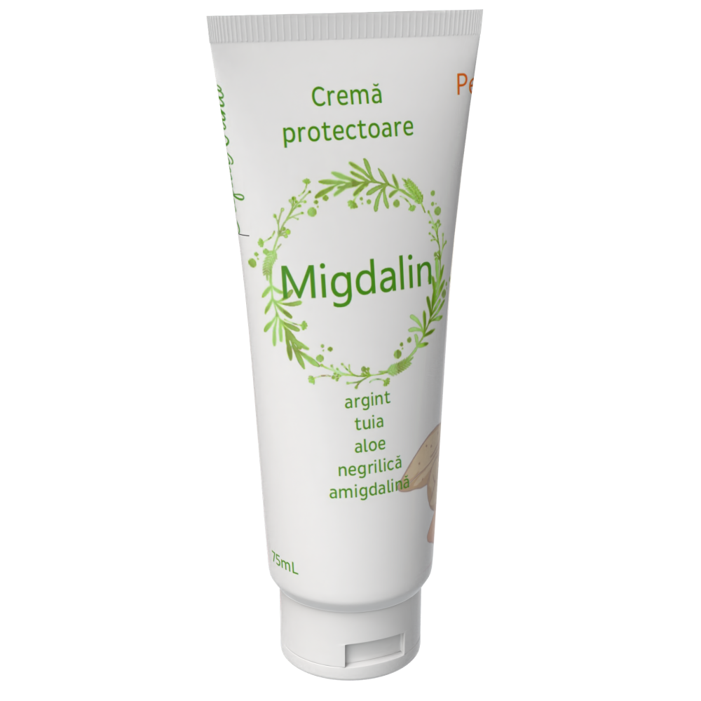 Migdalin, cremă cu amigdalină și argint, 75 ml.