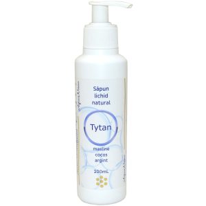 Săpun lichid natural AquaNano Tytan, cu argint coloidal și 7,5% uleiuri  nesaponificate în exces, 200ml