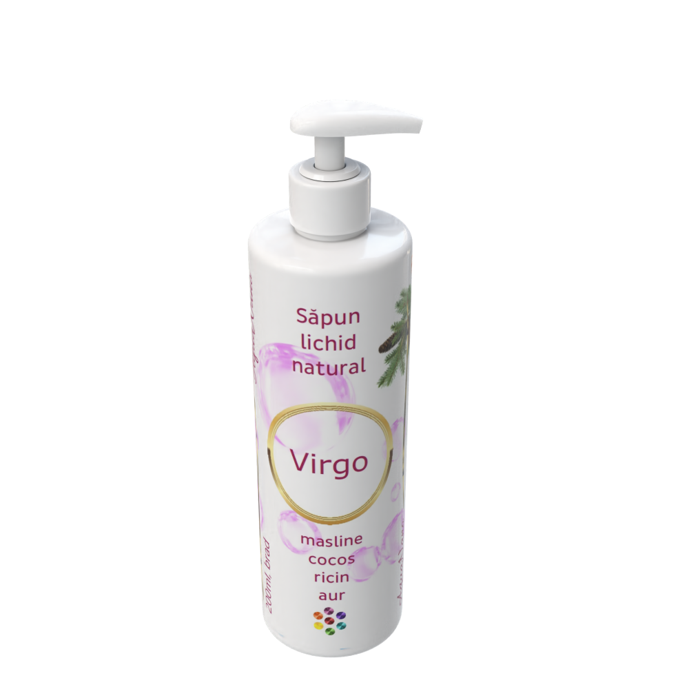 Virgo, săpun lichid natural cu aur, 200ml. - imagine 2