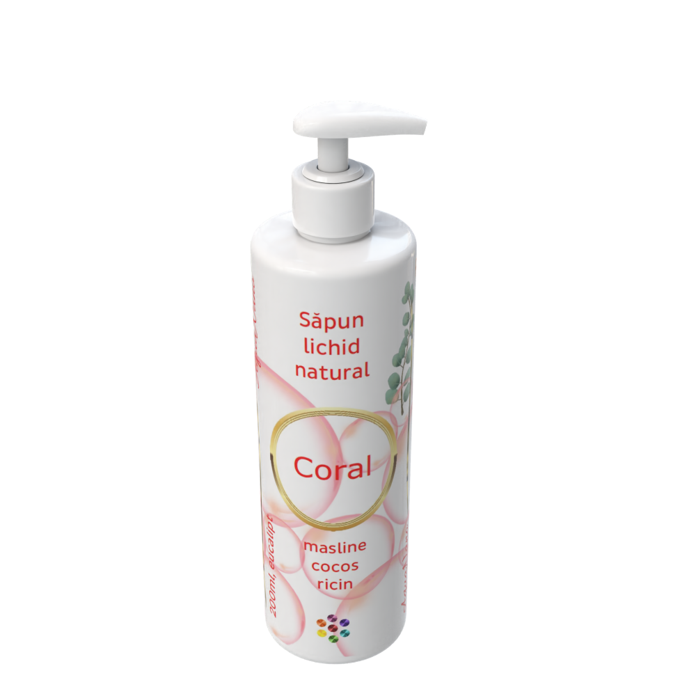 Coral, săpun lichid natural, 7,5% surplus de uleiuri nesaponificate, 200ml - imagine 3