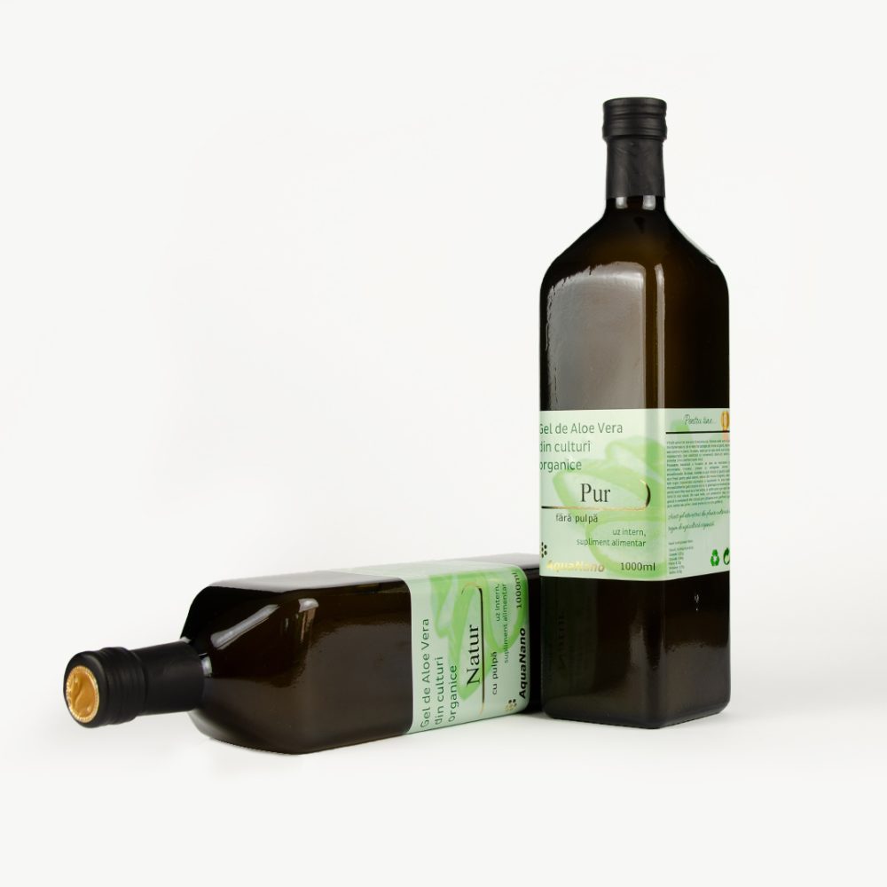 Aloe-Natur, gel de Aloe Vera, cu pulpă, în flacon de sticlă - imagine 7