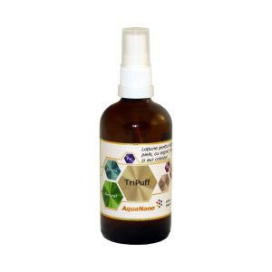 AquaNano-TriPuff, spray cu argint, cupru și aur coloidal, 100ml