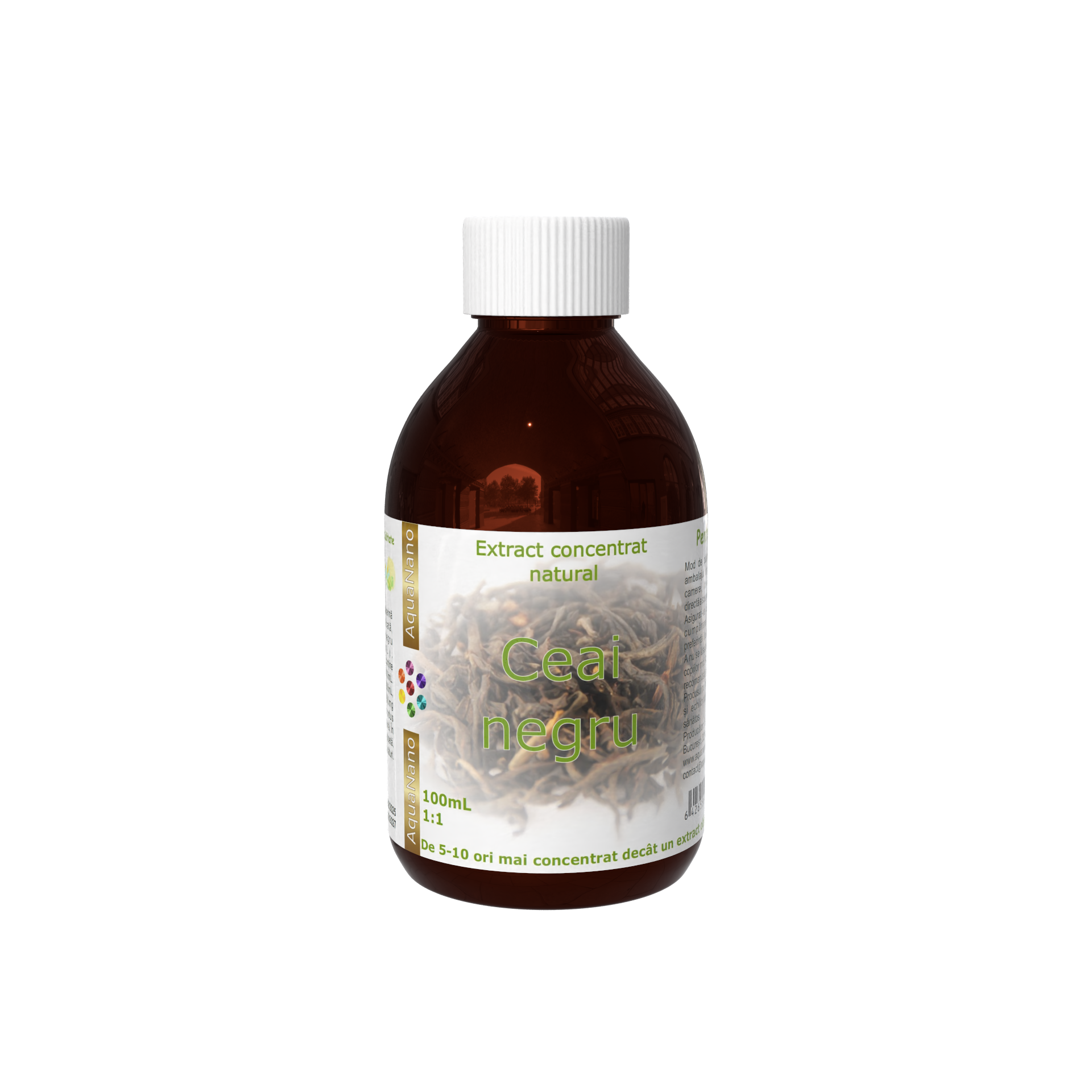 Extract concentrat de ceai negru, în glicerină, 1:1, 100mL - imagine 2