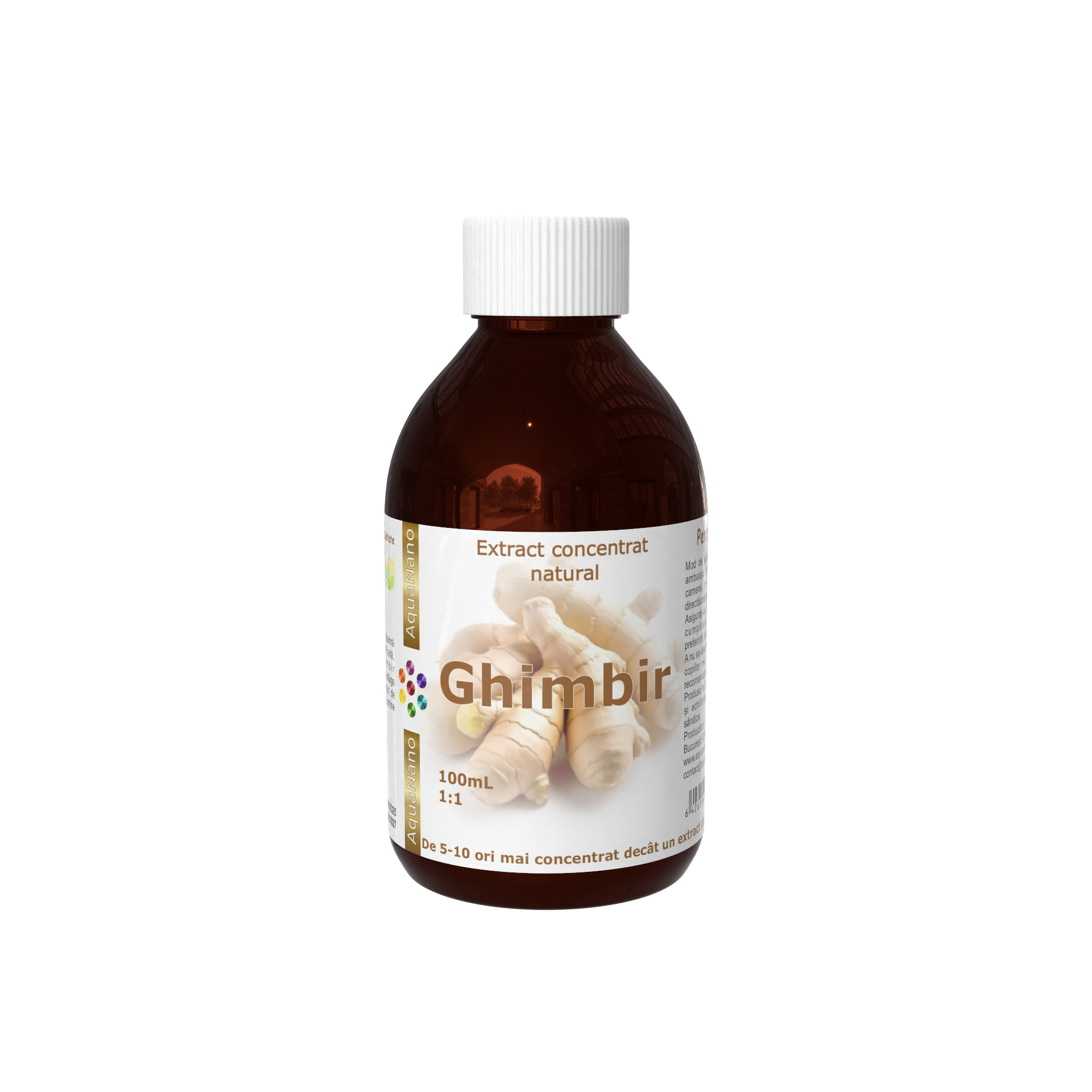 Extract concentrat de ghimbir în glicerină, 1:1, 100mL - imagine 2