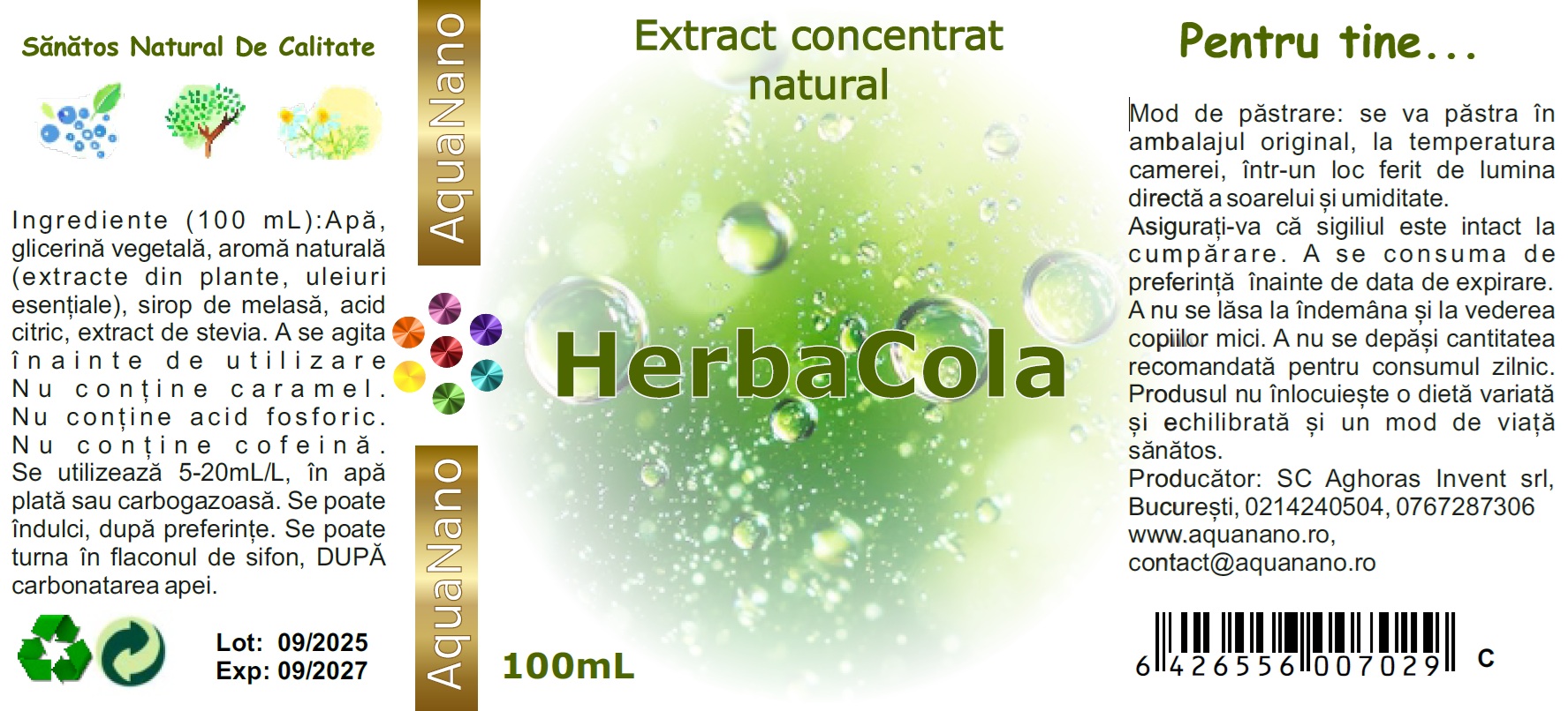 Extract concentrat de aromă de Cola, fără cofeină, 1:1, 100mL - imagine 4