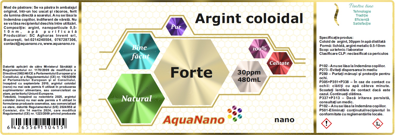 AquaNano-Forte, argint coloidal 30ppm - imagine 2