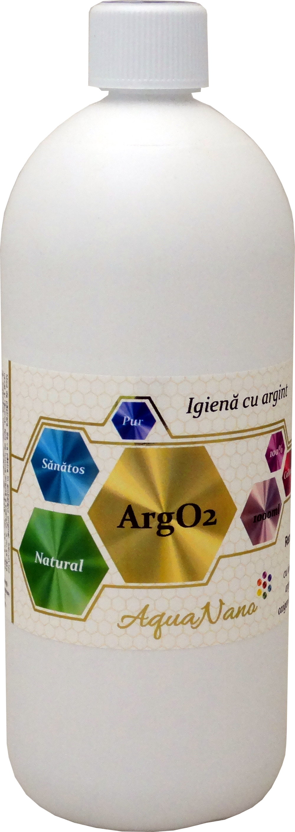 AquaNano ArgO2, soluţie pentru igienizarea suprafețelor, cu argint ionic şi oxigen activ, rezerva, 1000ml - imagine 2