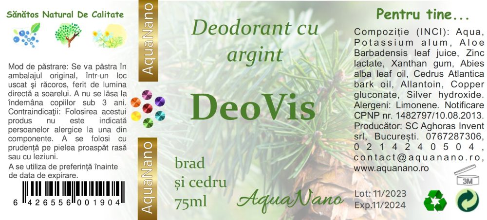 DeoVis, deodorant roll on, cu ioni de argint şi uleiuri esenţiale naturale, 75ml - imagine 14