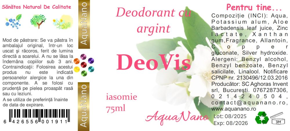DeoVis, deodorant roll on, cu ioni de argint şi uleiuri esenţiale naturale, 75ml - imagine 8