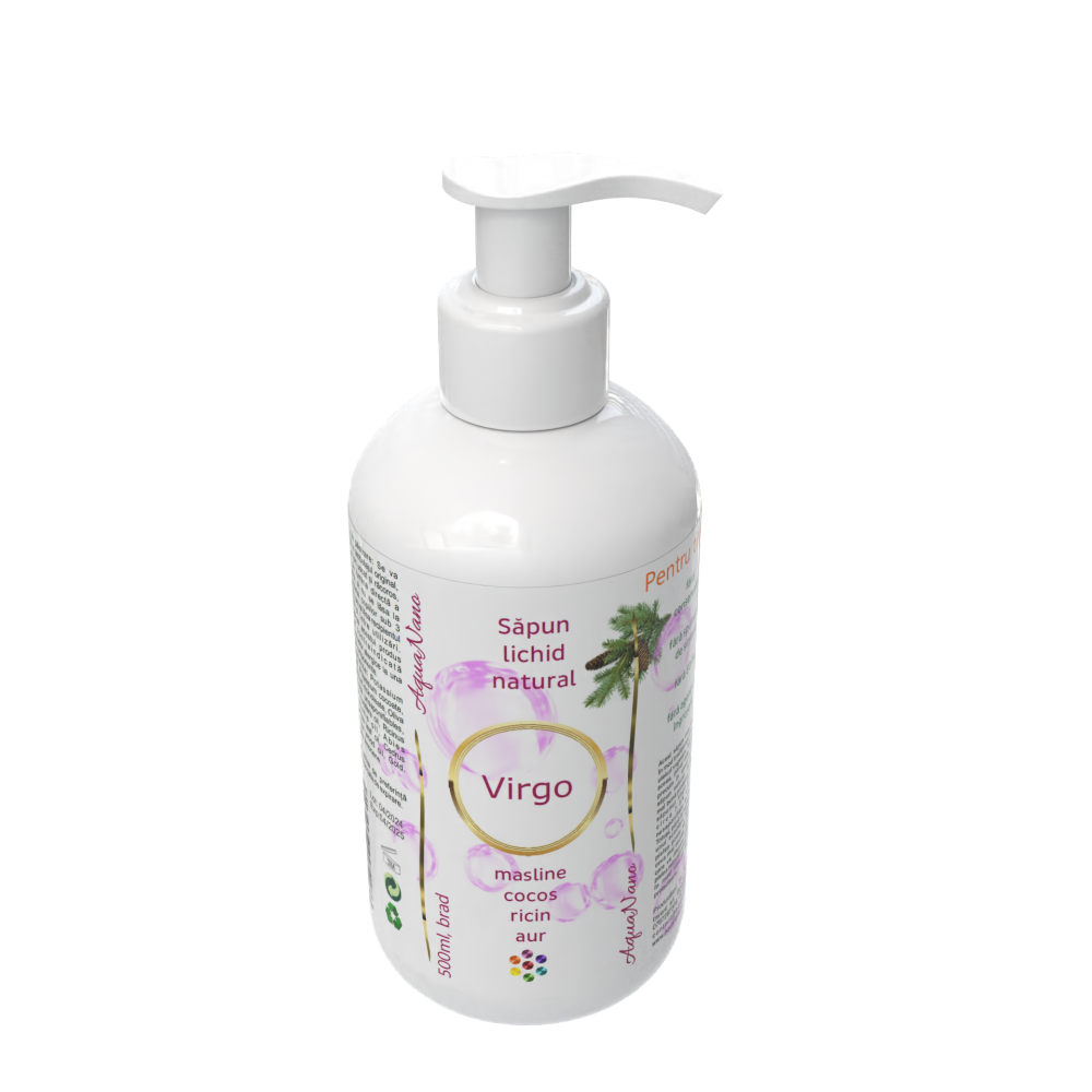 Virgo, săpun lichid natural cu aur, 500ml - imagine 2