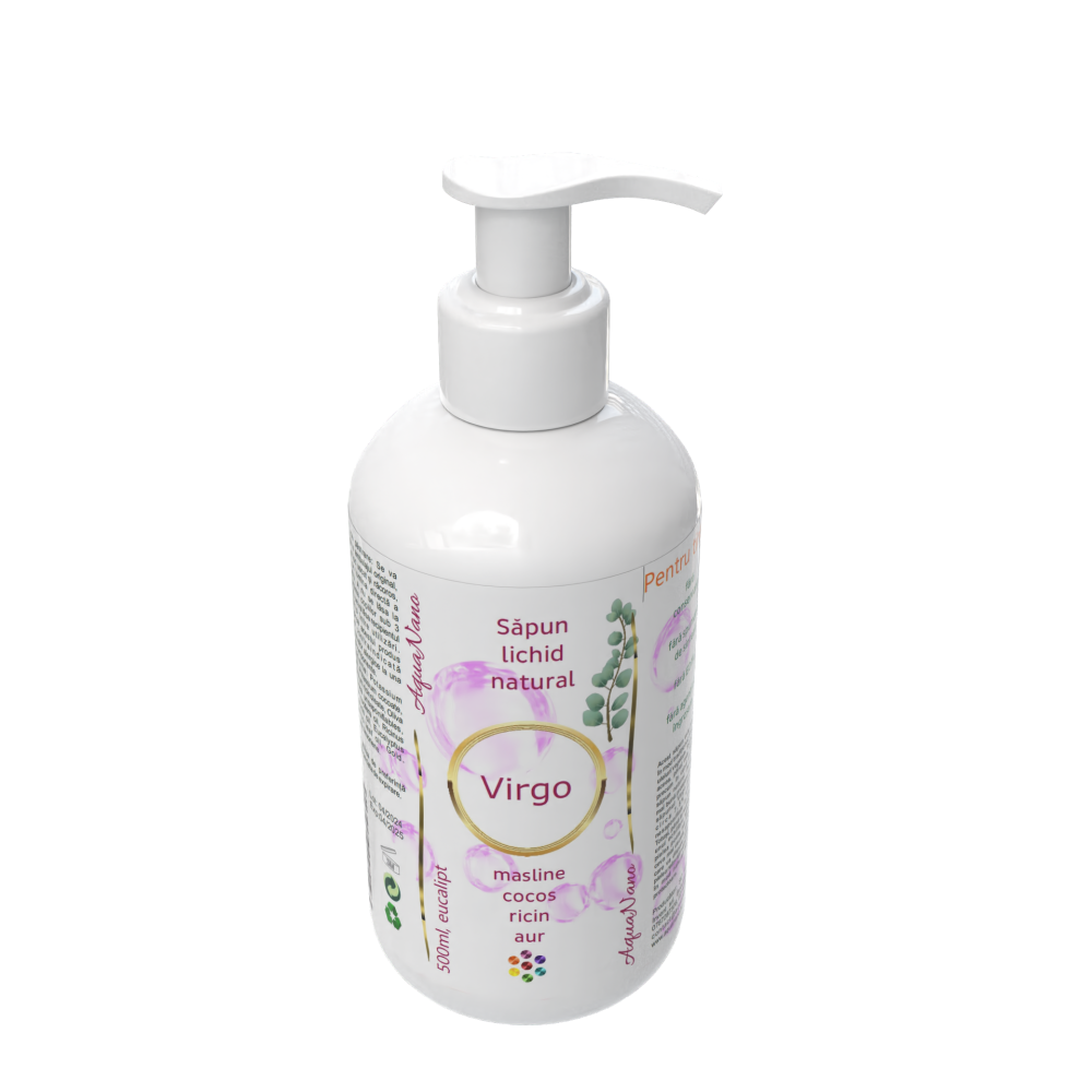 Virgo, săpun lichid natural cu aur, 500ml - imagine 3