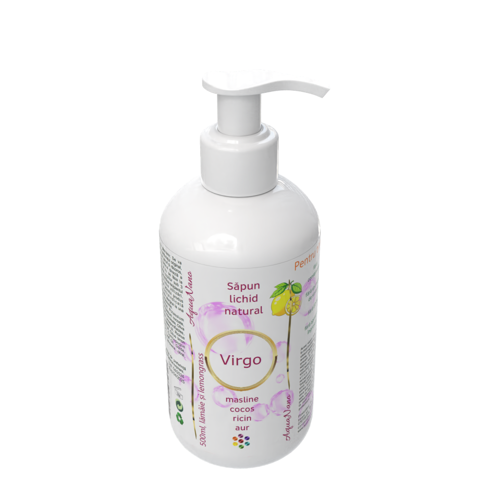 Virgo, săpun lichid natural cu aur, 500ml - imagine 4