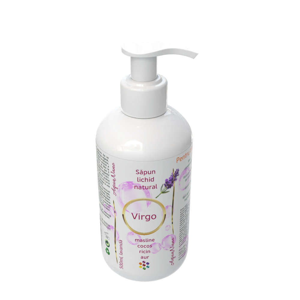 Virgo, săpun lichid natural cu aur, 500ml - imagine 5
