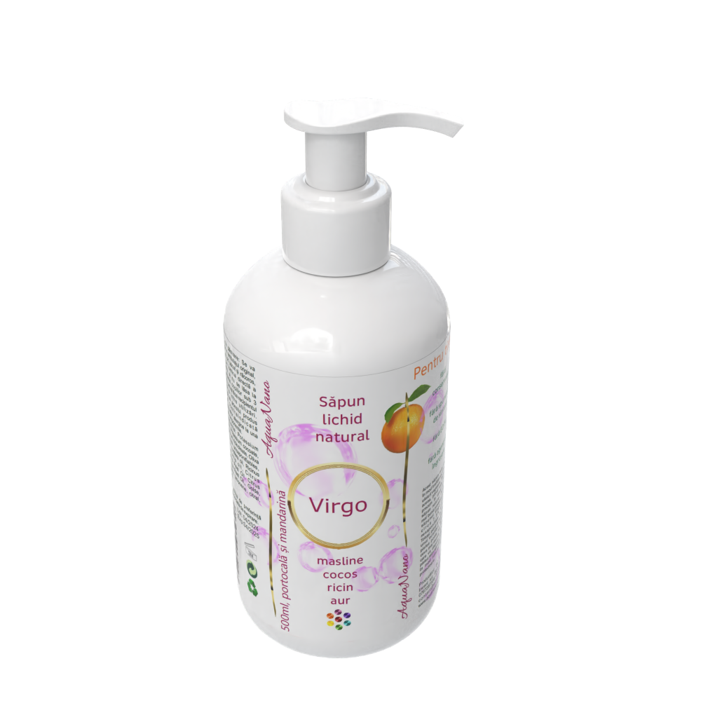 Virgo, săpun lichid natural cu aur, 500ml - imagine 6