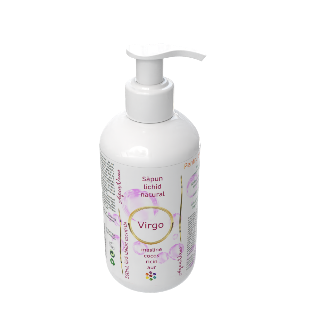 Virgo, săpun lichid natural cu aur, 500ml - imagine 7
