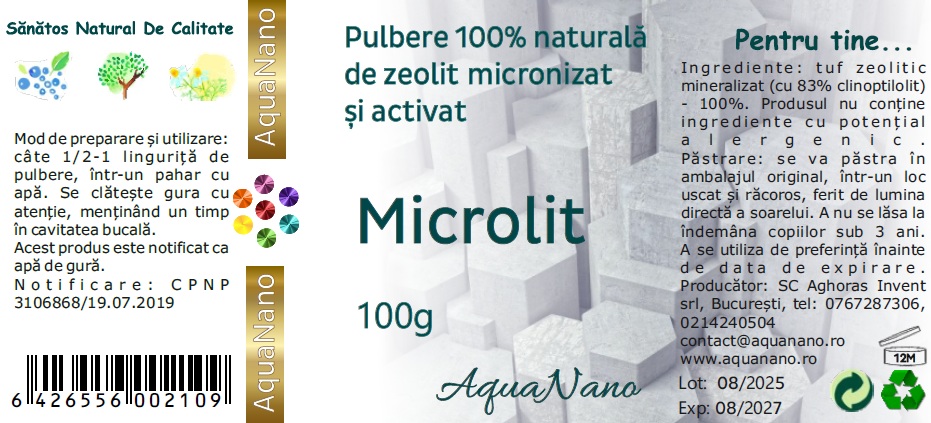 Microlit, zeolit micronizat si activat - imagine 3