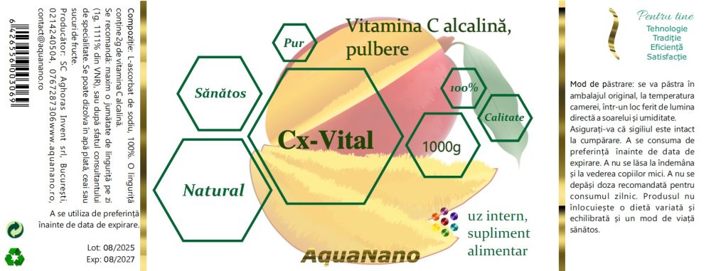 Cx-Vital, vitamina C alcalină pulbere - imagine 4