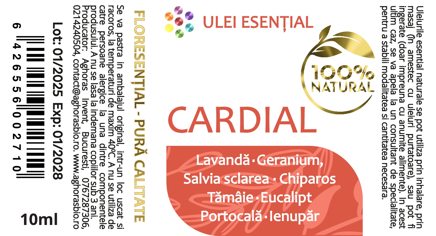 Cardial, mix de uleiuri esențiale pentru sănătate cardiacă, 10ml - imagine 2