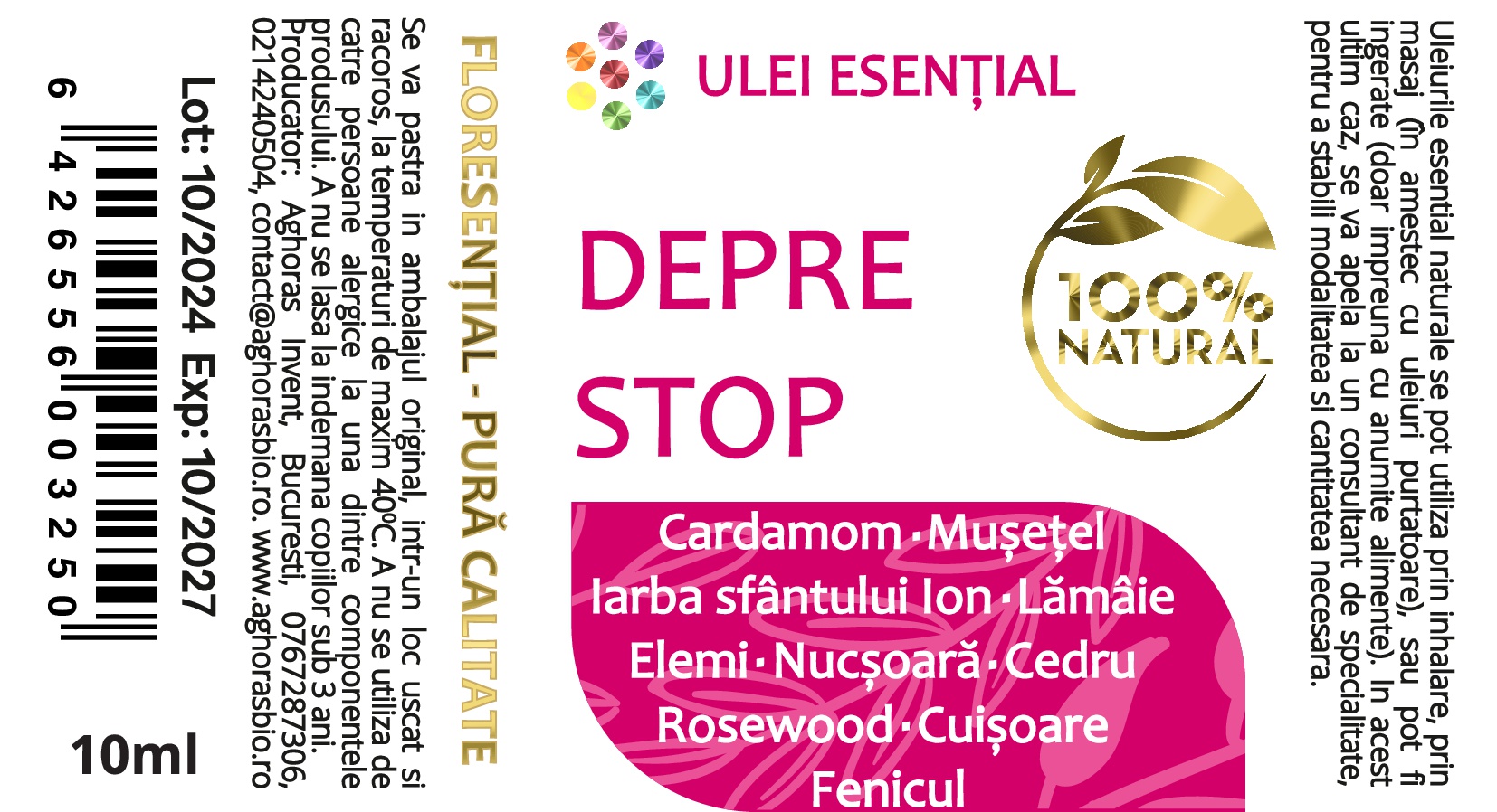 DepreStop, mix de uleiuri esențiale antidepresiv, 10ml - imagine 2
