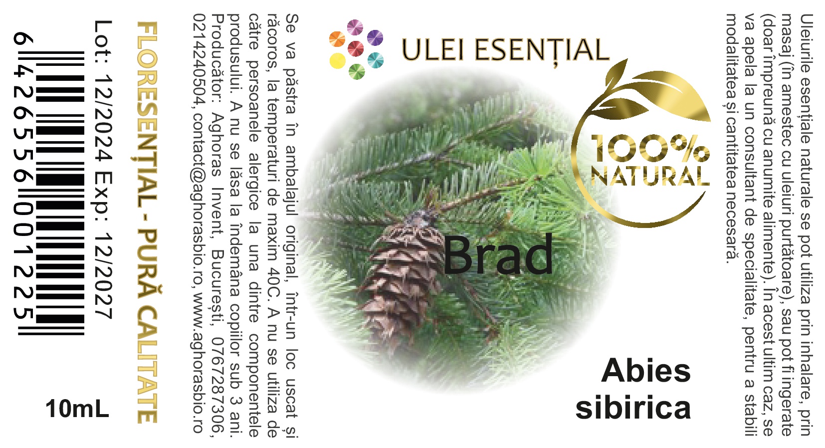 Brad, ulei esențial natural, 10ml - imagine 3