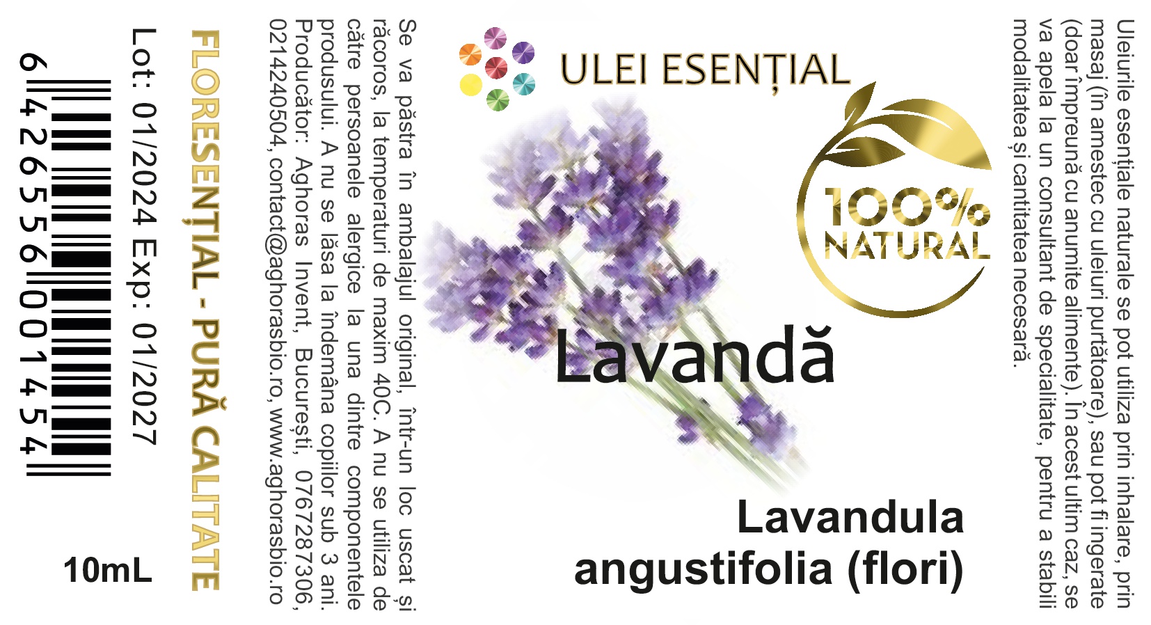 Lavandă, ulei esențial natural, produs în România, exclusiv din flori,10ml - imagine 3