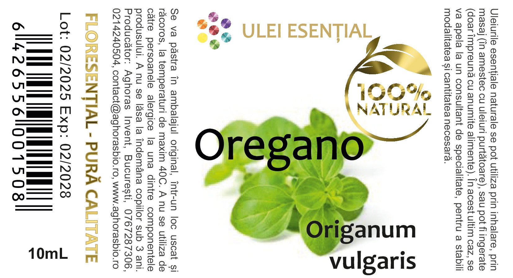 Oregano, ulei esențial natural, 10ml - imagine 2