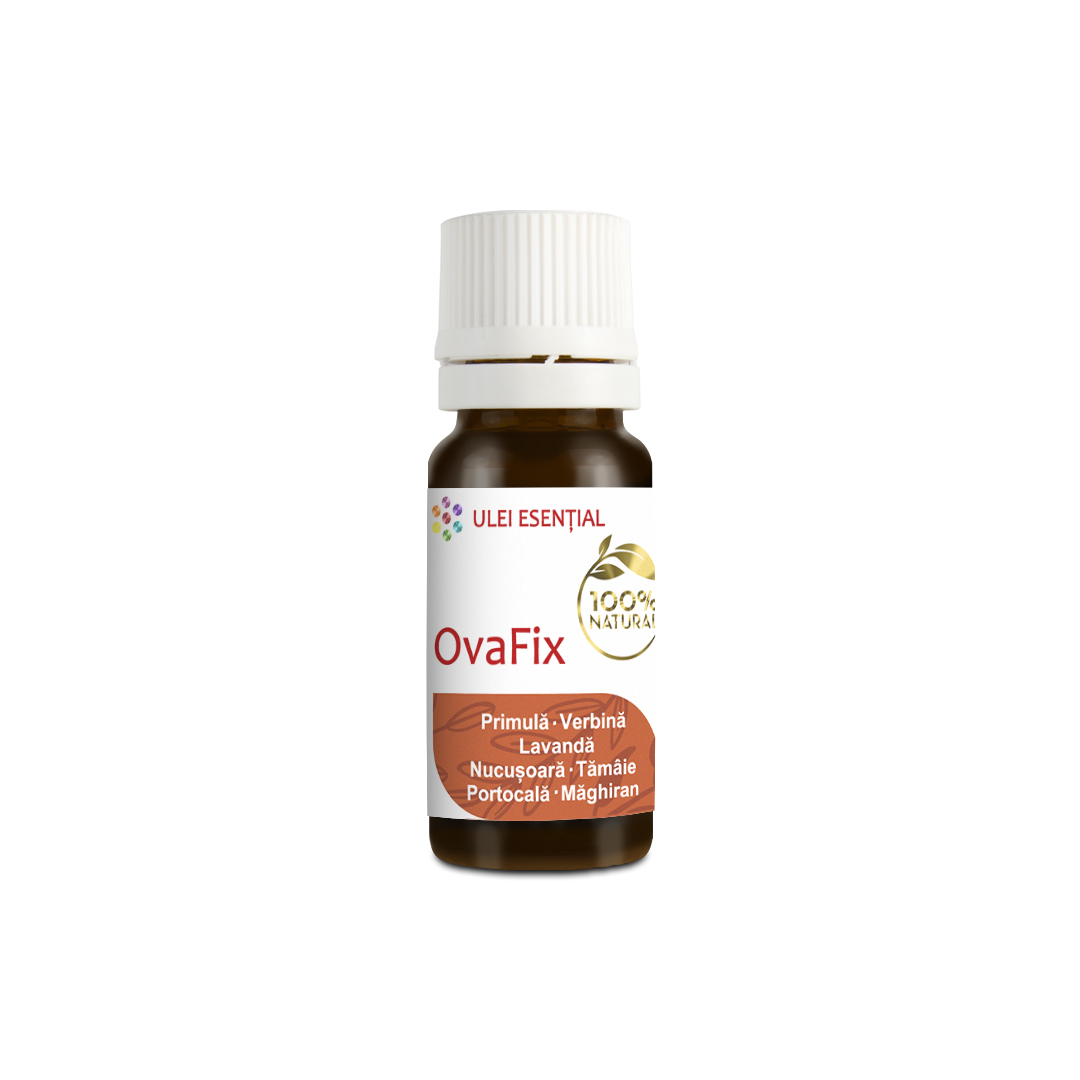 OvaFix, mix de ulei de primulă și uleiuri esențiale, cu efect progesteronic, antispastic, antiinflamator, 10mL