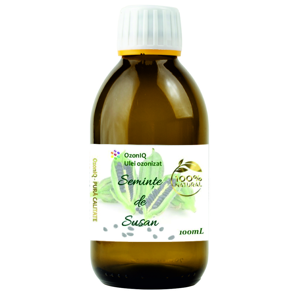 Ulei ozonizat de susan, OzonIQ, flacon 100mL cu capac