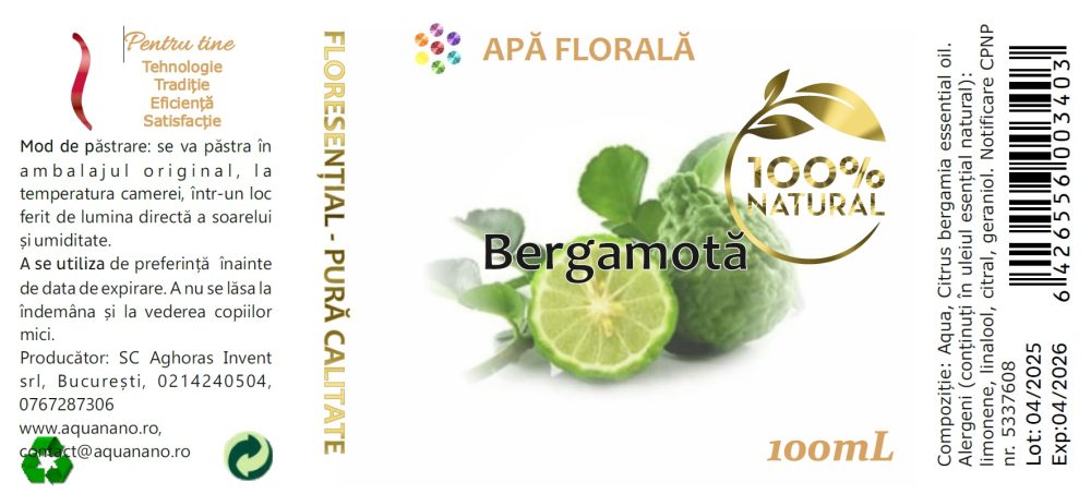 Apă florală de Bergamotă (Citrus bergamia) - imagine 3