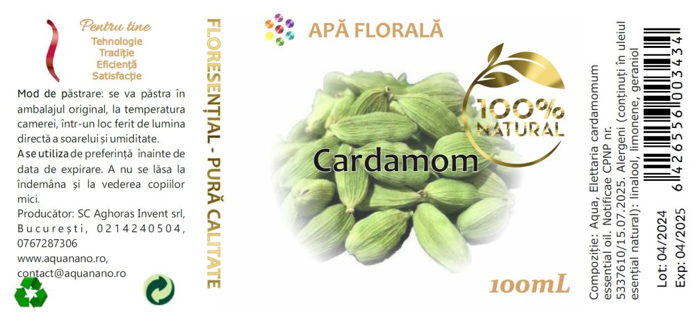 Apă florală de Cardamom (Elettaria cardamomum) - imagine 3