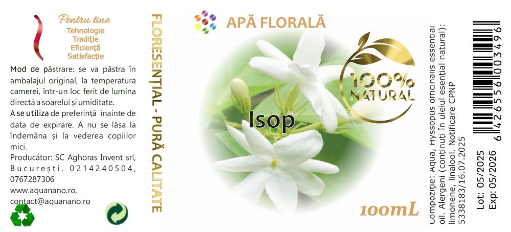 Apă florală de Isop (Hyssopus officinalis) - imagine 3