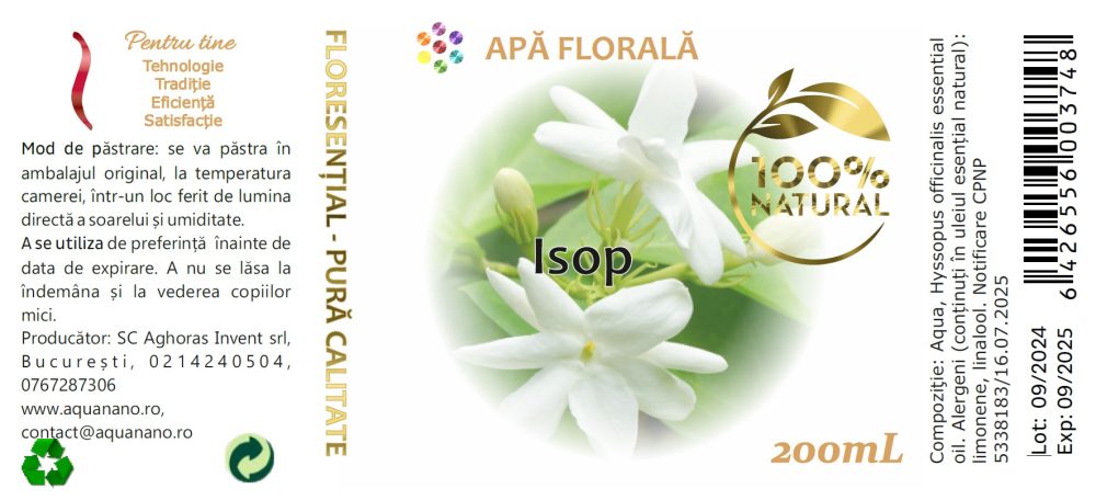 Apă florală de Isop (Hyssopus officinalis) - imagine 2
