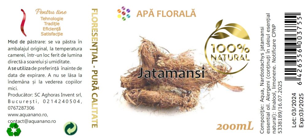 Apă florală de Jatamansi (Nardostachys jatamansi) - imagine 2