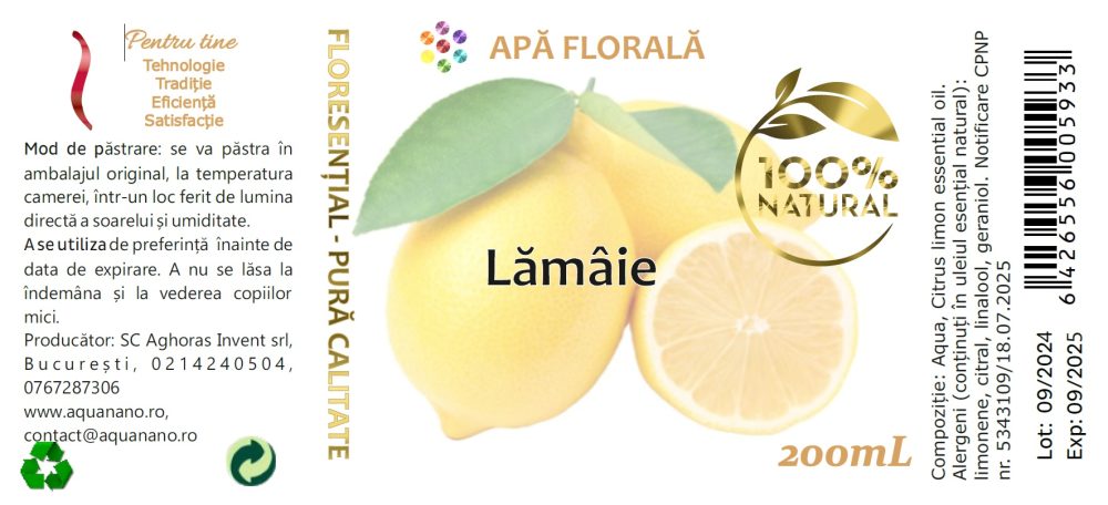 Apă florală de Lămâie (Citrus limon) - imagine 2