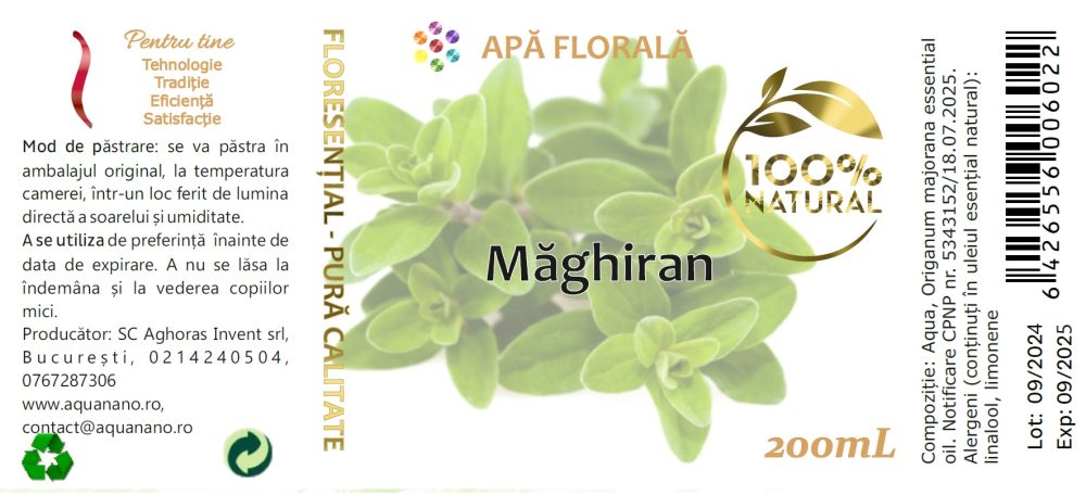 Apă florală de Măghiran (Origanum majorana) - imagine 2