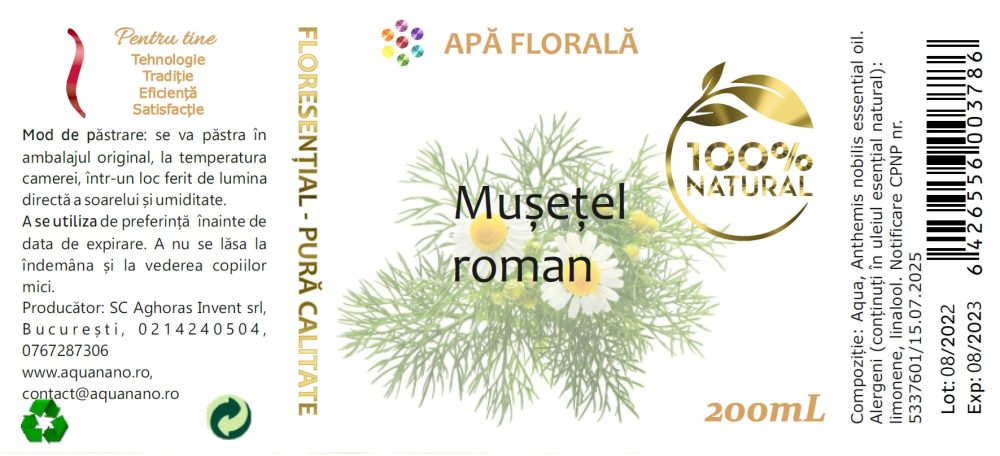 Apă florală de Mușetel roman (Chamaemelum nobile) - imagine 2