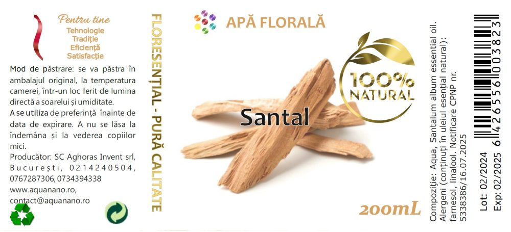 Apă florală de Santal (Santalum album) - imagine 2