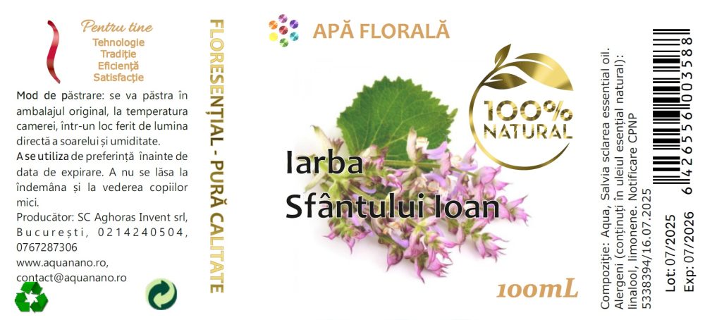 Apă florală de Iarba Sfântului Ion (Salvia sclarea) - imagine 3