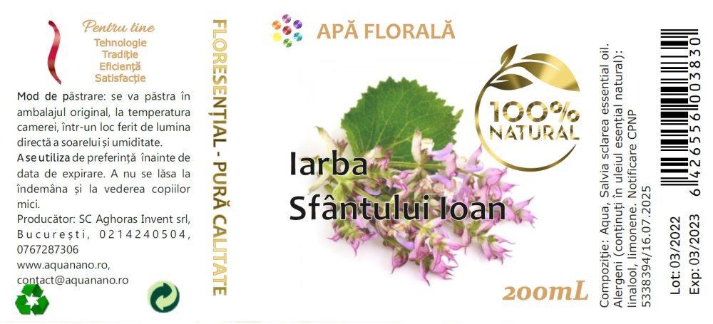 Apă florală de Iarba Sfântului Ion (Salvia sclarea) - imagine 2