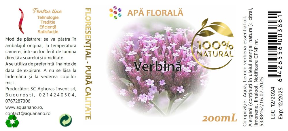 Apă florală de Verbină spaniolă (Aloysia citriodora) - imagine 2