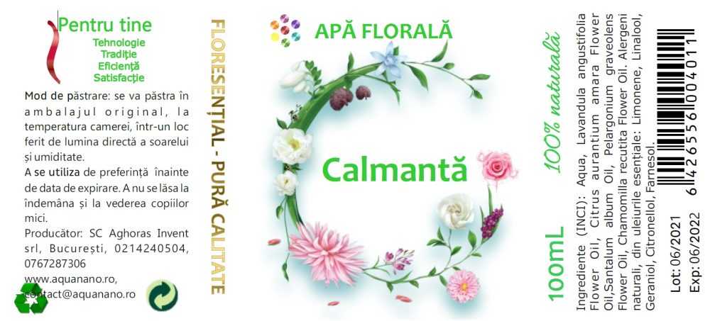Apă florală calmantă, 100ml - imagine 2