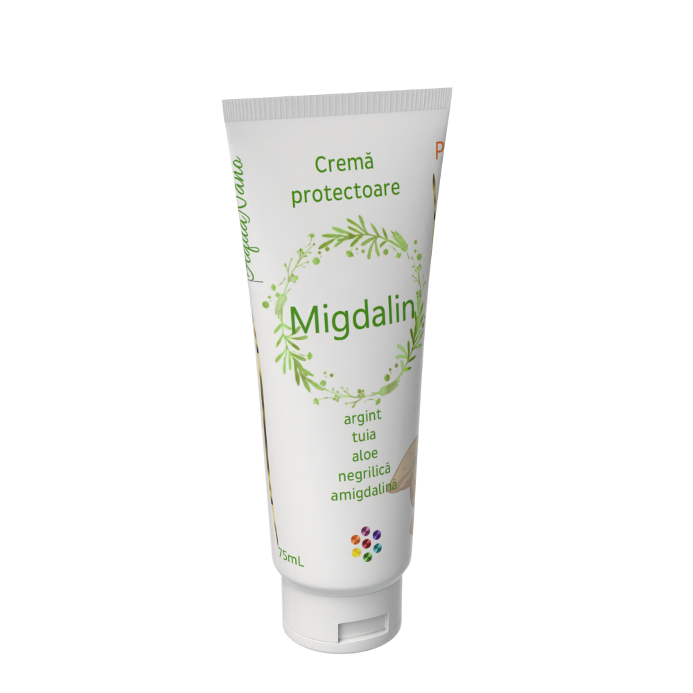 Migdalin, cremă cu amigdalină și argint, 75 ml.